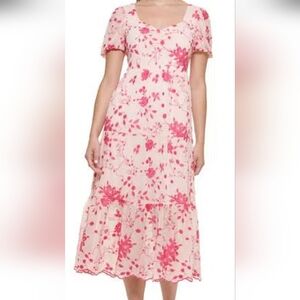 Kensie Pink Floral on Cream Dress